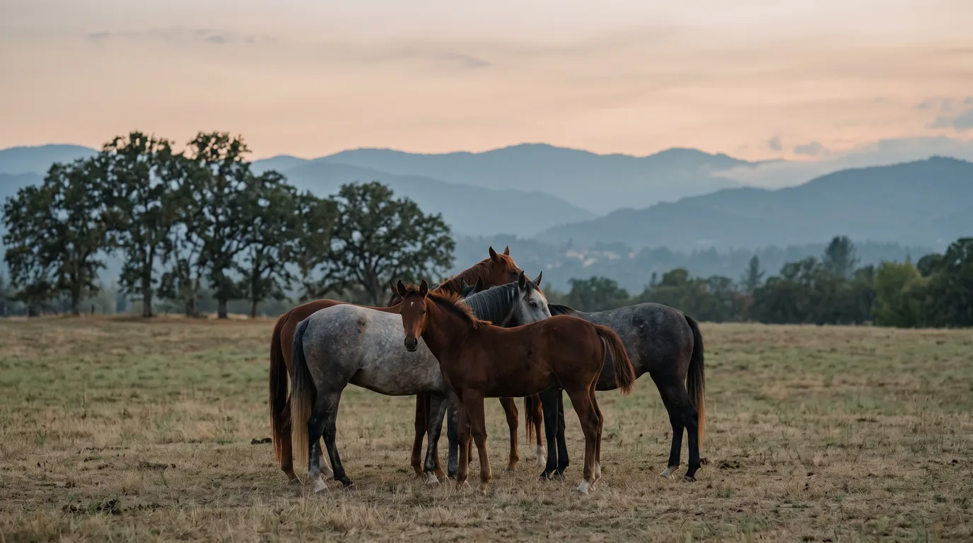 Chevaux en liberté, La Poneyterie, Rhône